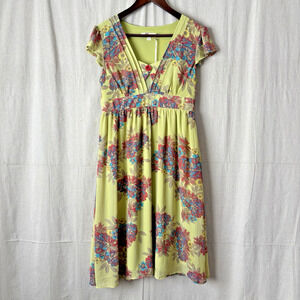 Anthropologie Aryeh Womens Floral Fairycore Empire Waist Dress Size L Chic NWT